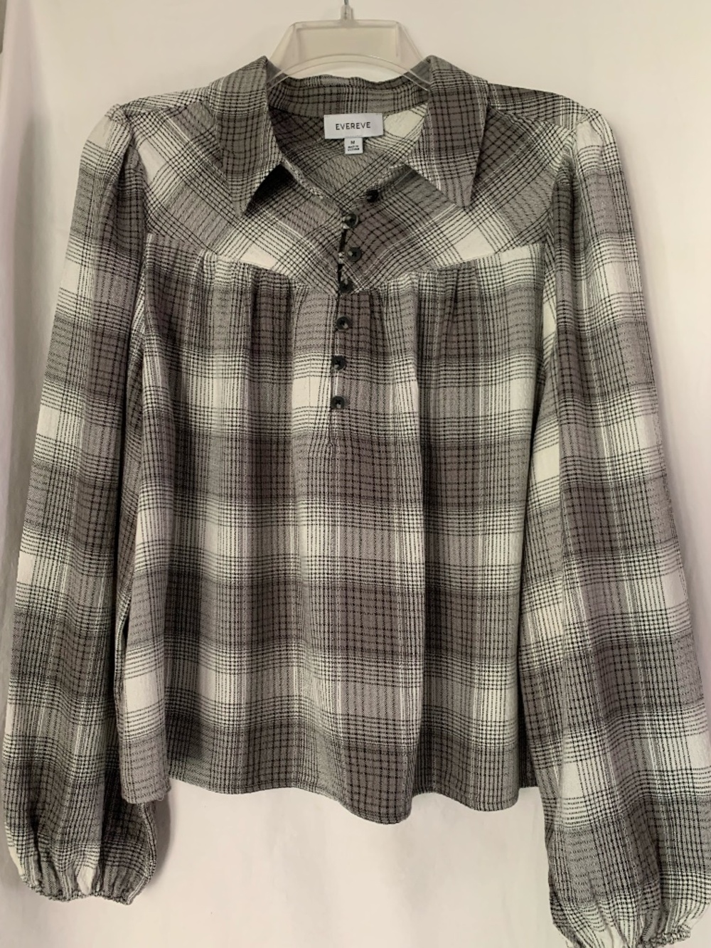 Evereve 'Maleah Pucker Plaid Blouse'
